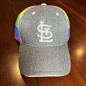 St. Louis Cardinals Pride Night Hat STL Rainbow LGBTQ Adjustable Mesh back